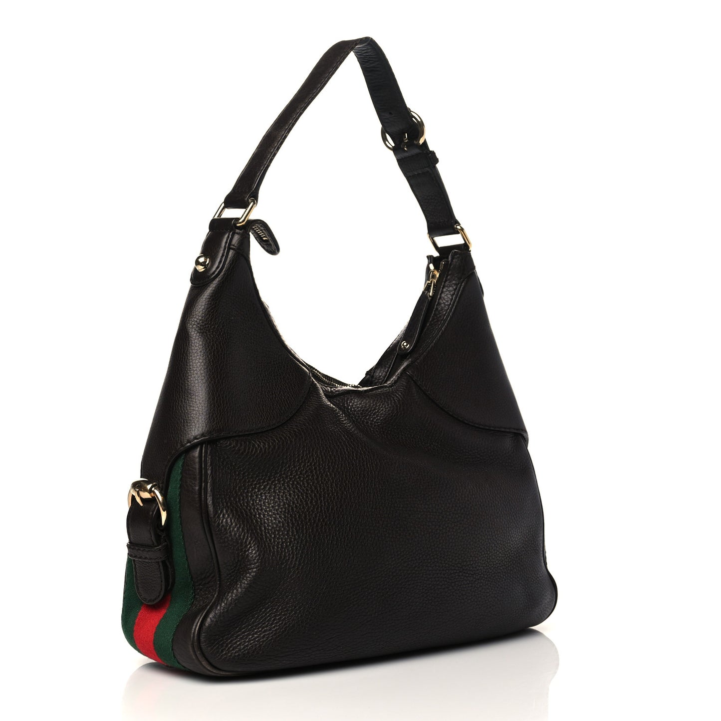 Calfskin Large Horsebit Web Hobo Brown