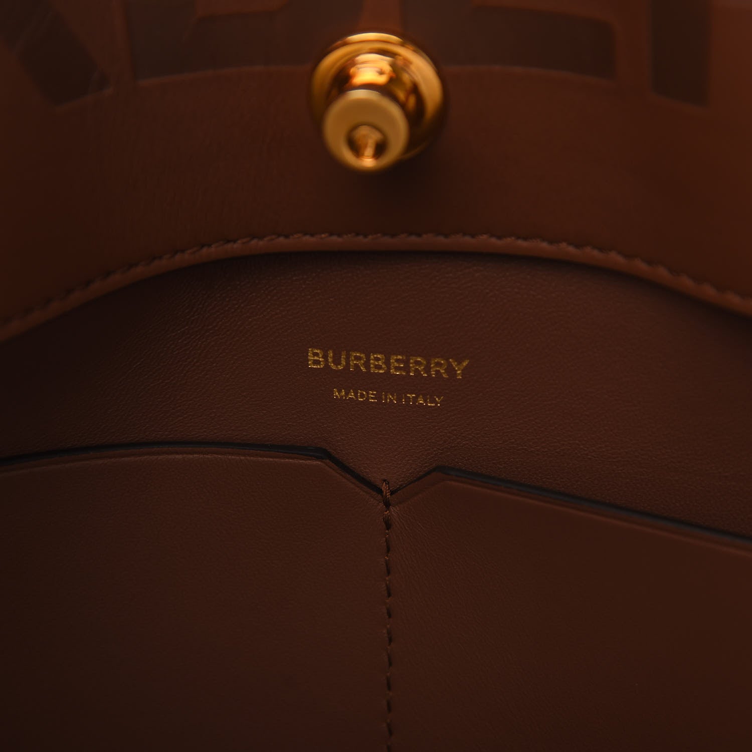 Burberry Calfskin Canvas Medium Society Tote Natural Malt Brown 7 of 13