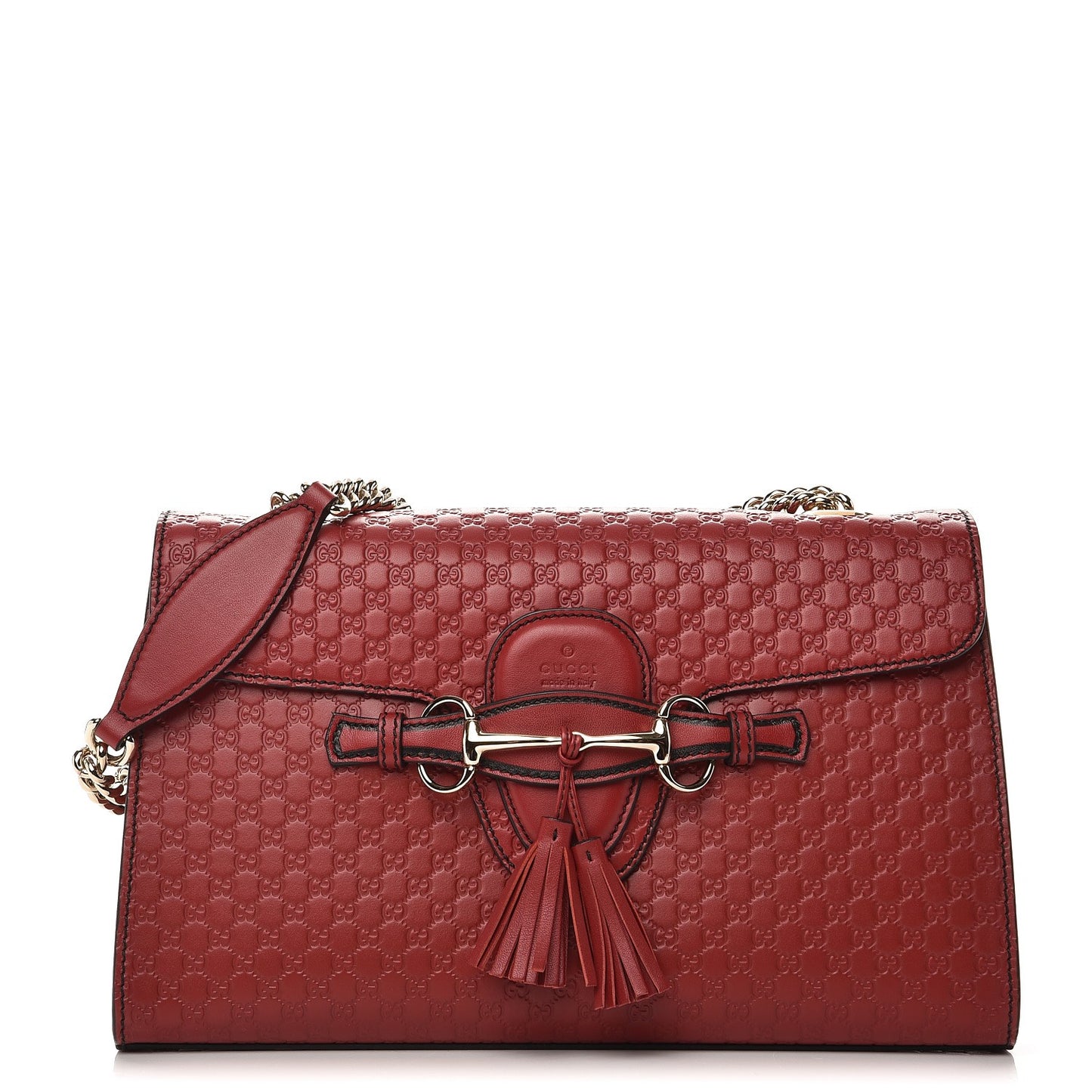 Microguccissima Medium Emily Chain Shoulder Bag Red