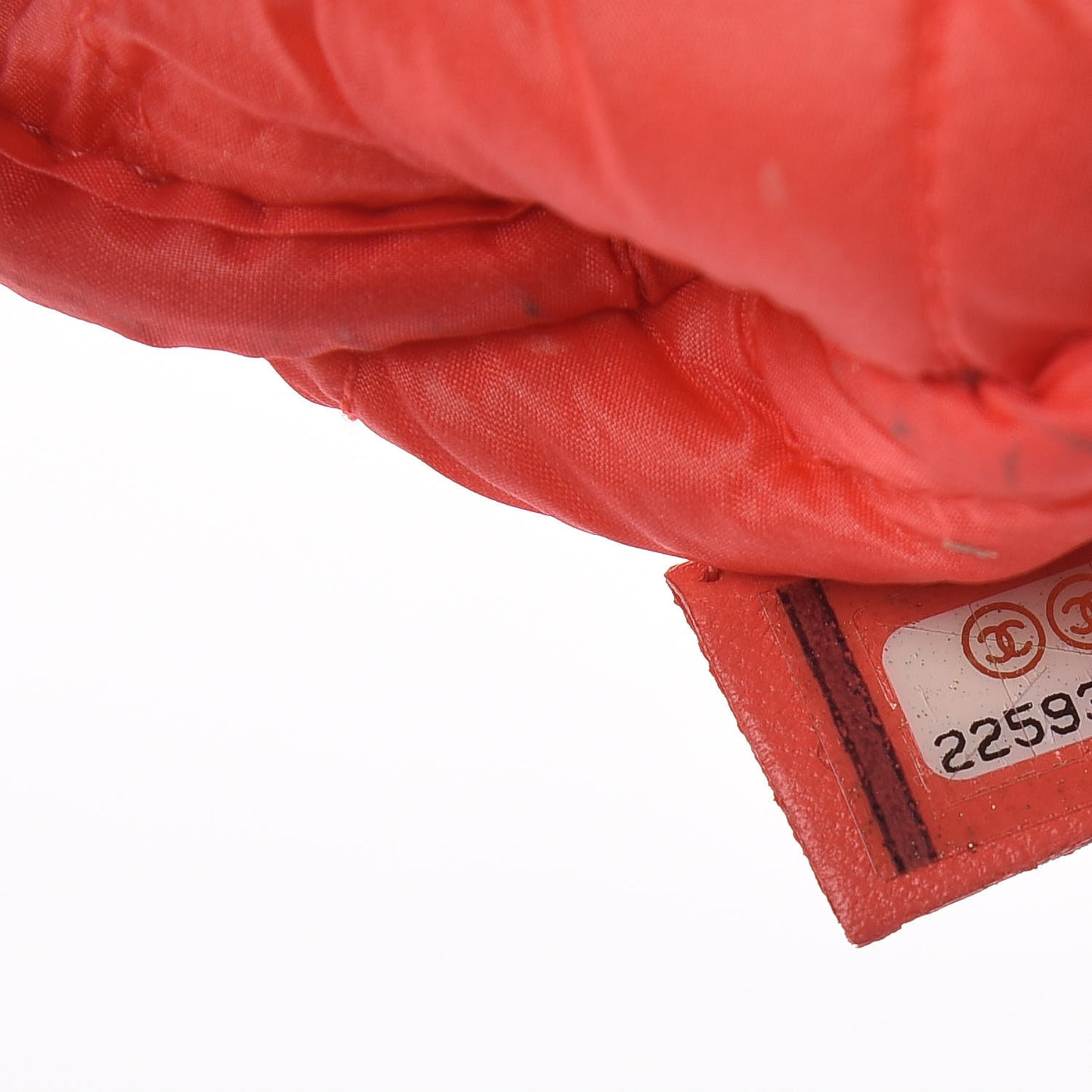 Lambskin Chevron Quilted Small Cosmetic Case Orange