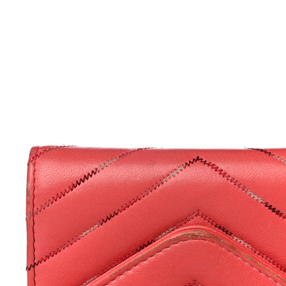 Chanel Lambskin Chevron Quilted Card Holder Pink 15 of 19