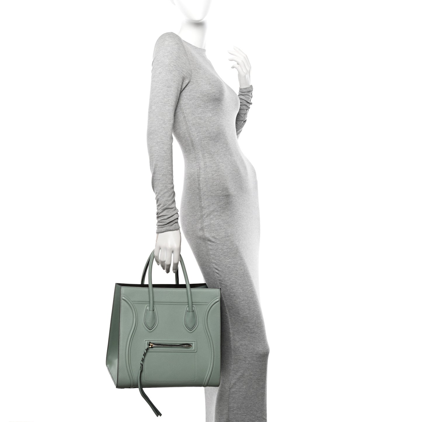 Baby Grained Calfskin Medium Phantom Luggage Jade