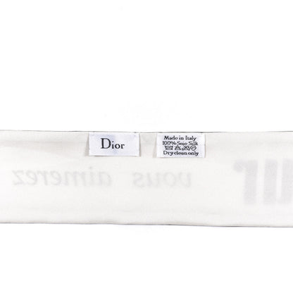 Christian Dior Silk Surrealisme Amour Mitzah Scarf White Black 2 of 7