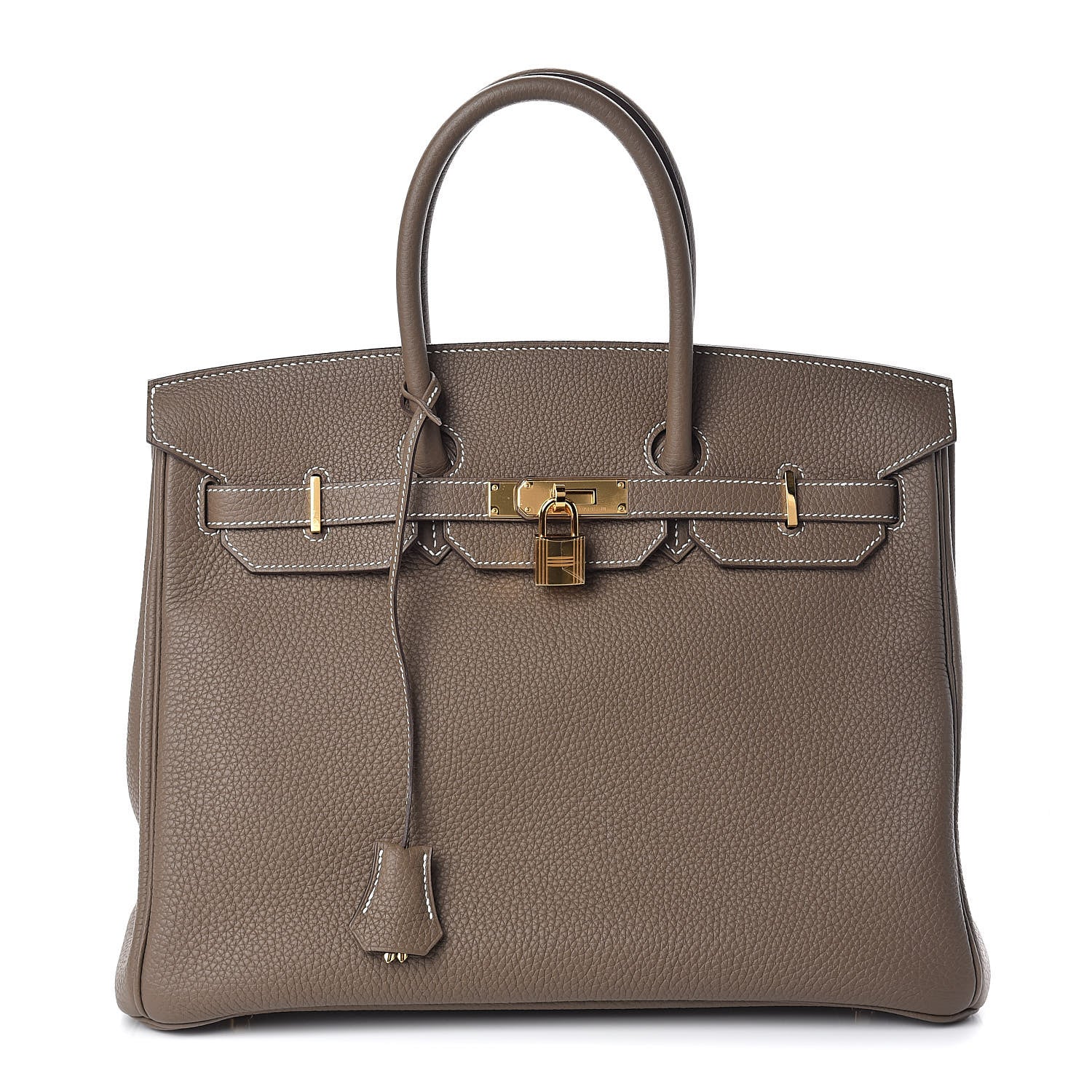 Hermes Taurillon Clemence Birkin 35 Etoupe 1 of 31