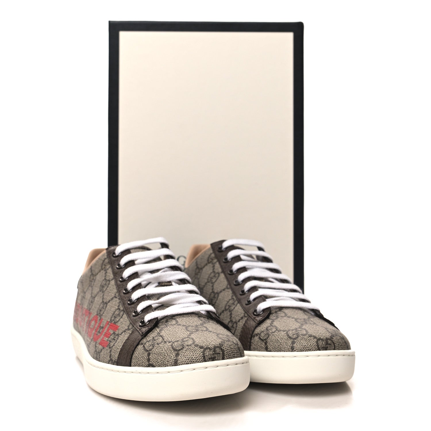 Gucci GG Supreme Monogram Boutique Ace Sneakers 38 Brown 9 of 9