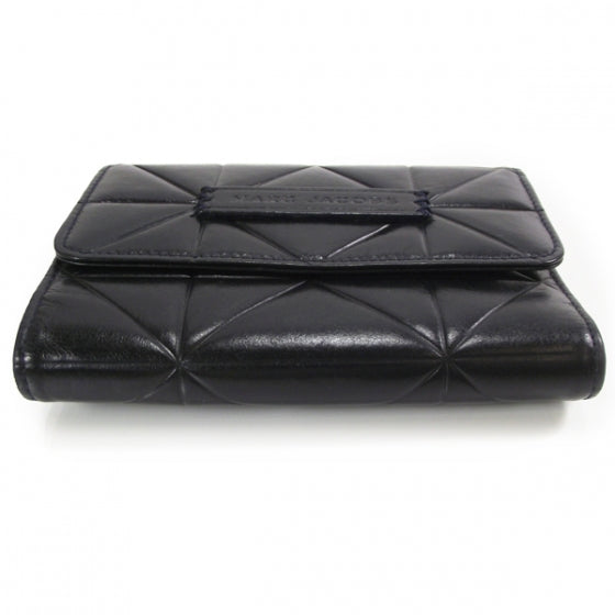 Leather Patchwork Medium Wallet Black