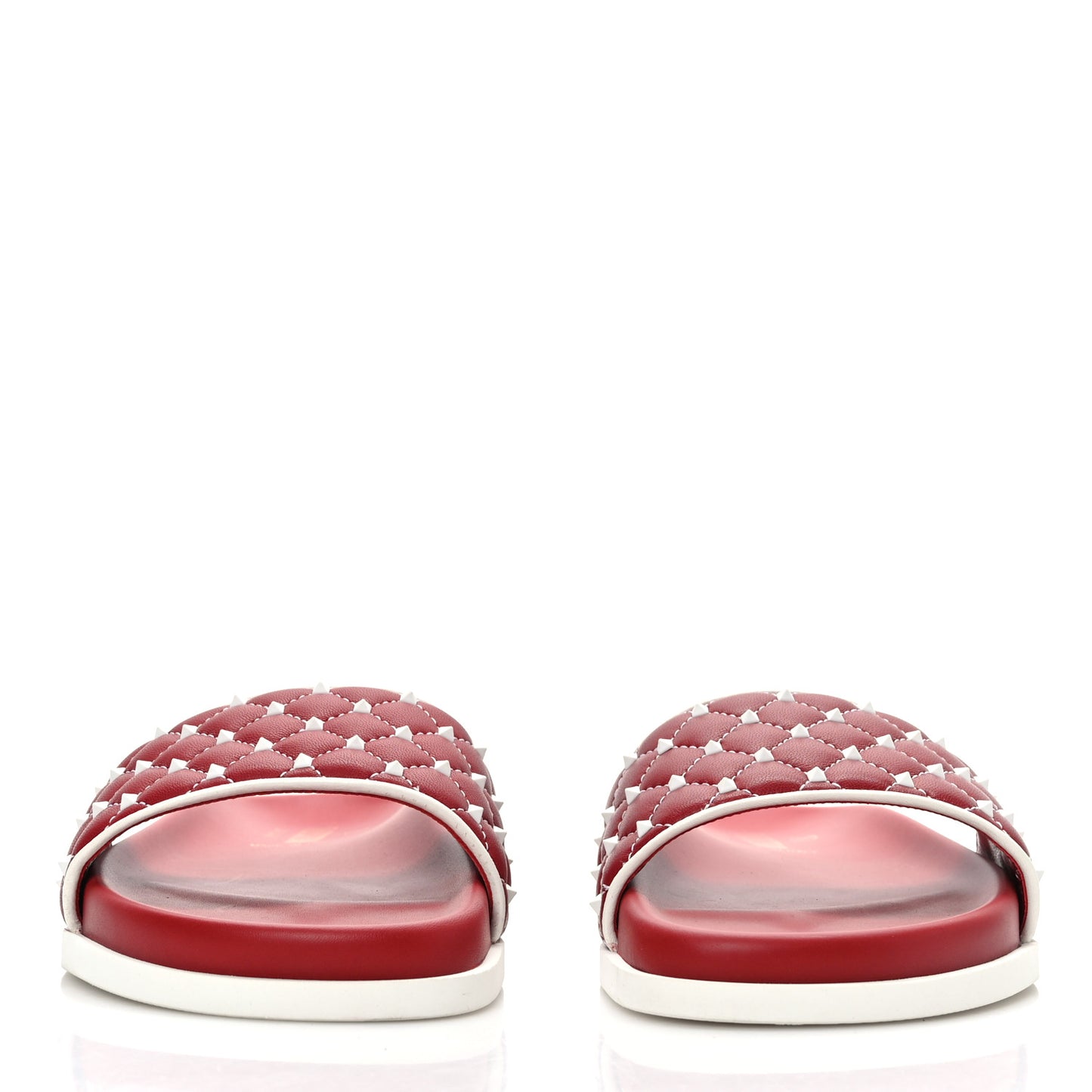 Nappa Free Rockstud Spike Slide Sandals 37 Rosso Valentino