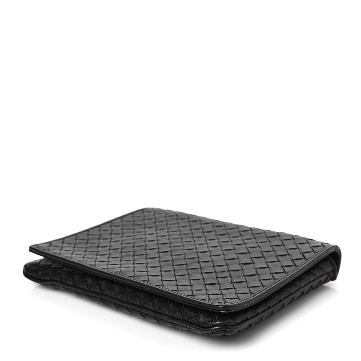 Nappa Intrecciato Crossbody Messenger Flap Black