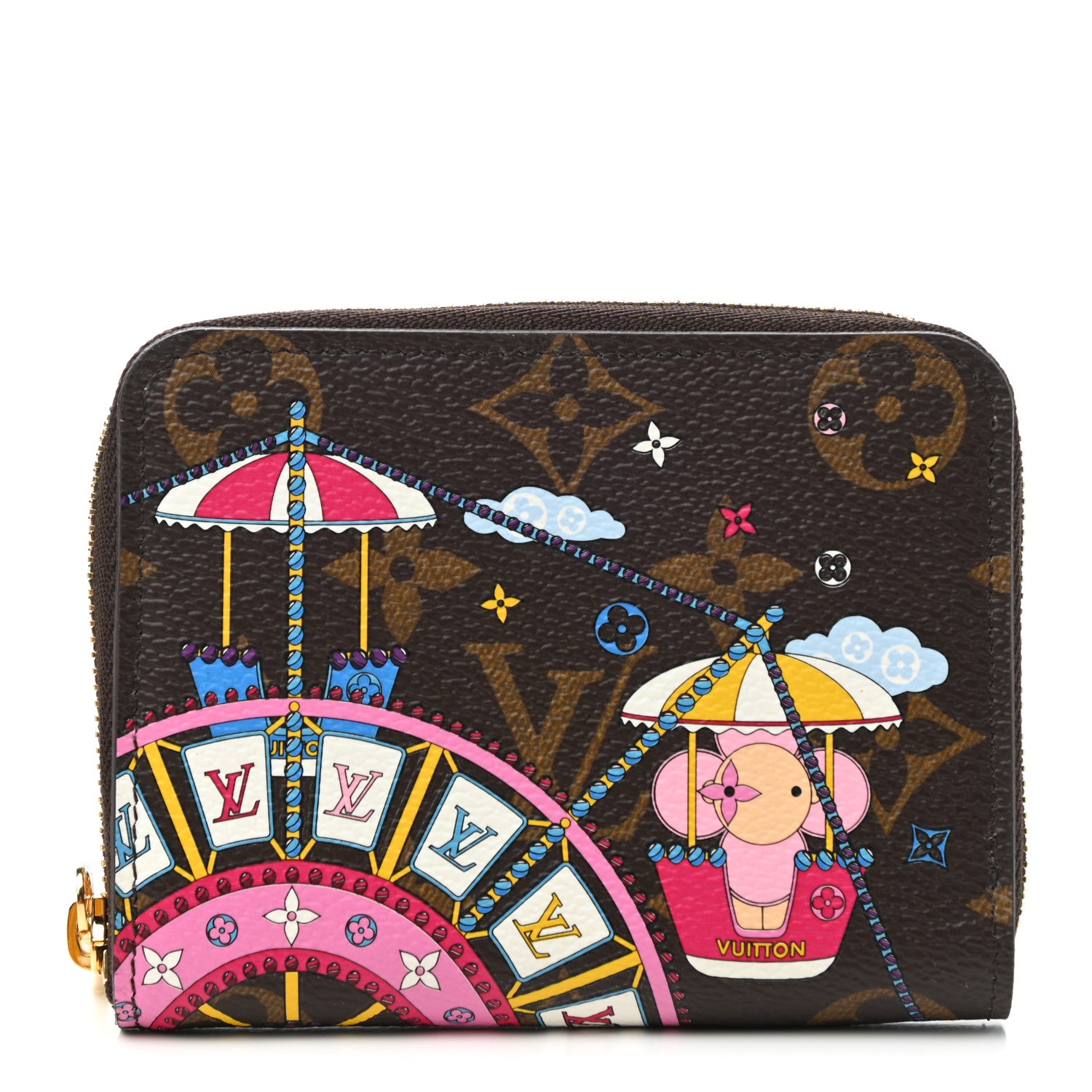 Louis Vuitton Monogram 2020 Christmas Animation Big Wheel Zippy Coin Purse Rose Ballerine 1 of 7