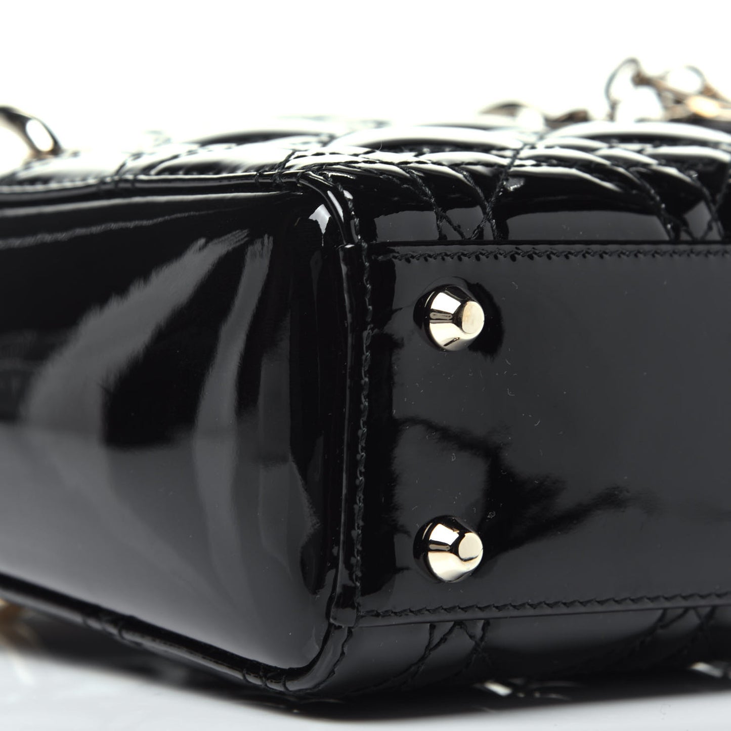 Patent Cannage Mini Lady Dior Black