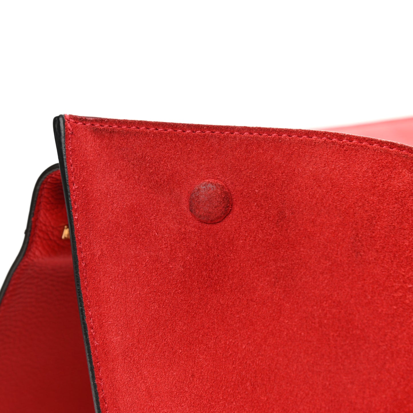 Drummed Calfskin Suede Large Trapeze Coquelicot