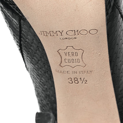 Jimmy Choo Watersnake George 120mm Ankle Booties 38.5 Black 6 of 7