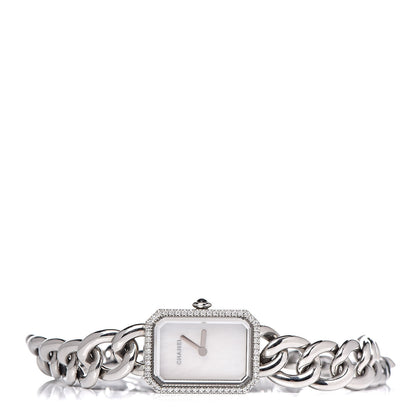 Chanel Stainless Steel Diamond Bezel Mother of Pearl 16mm Chain Premiere Quartz Watch 3 of 7