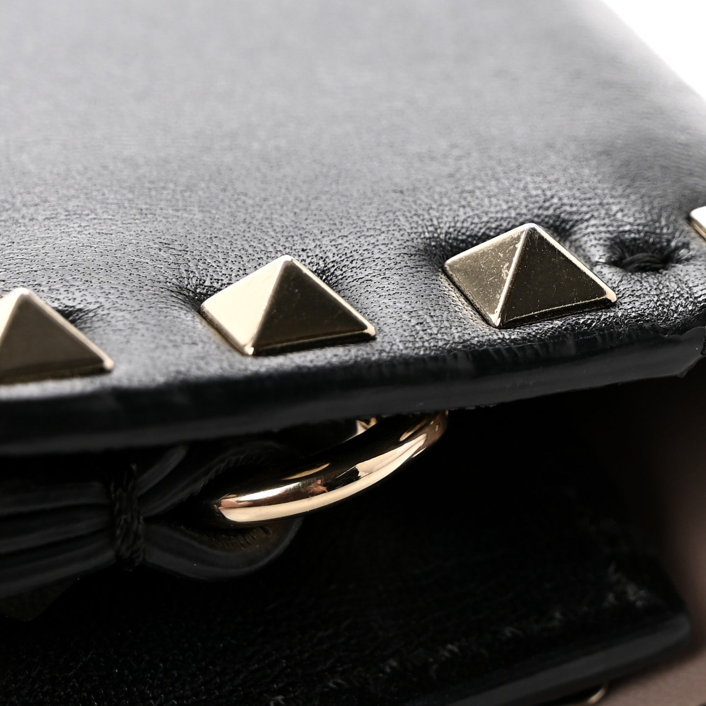 Nappa Rockstud Wristlet Clutch Black