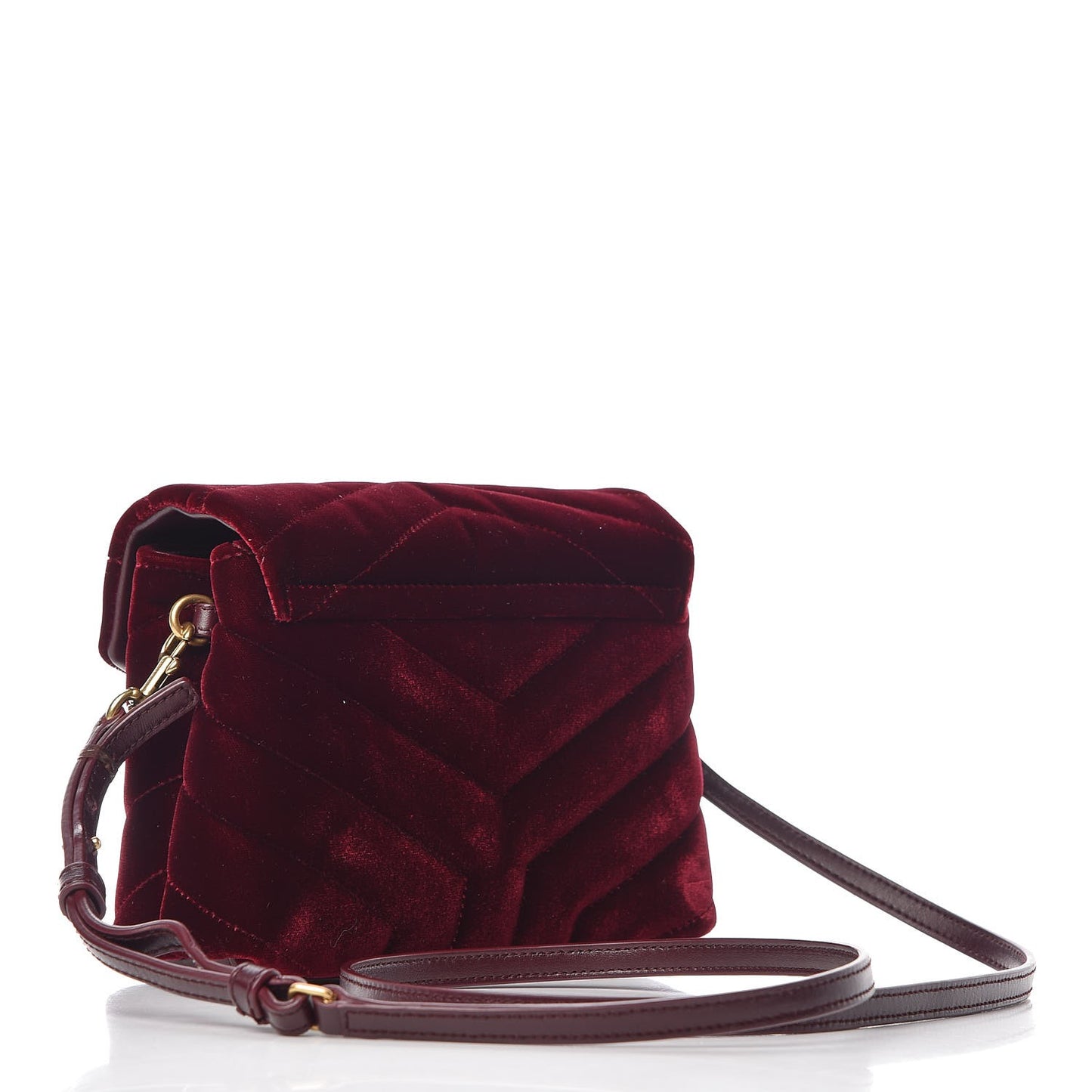 Velvet Y Quilted Monogram Toy Loulou Crossbody Bag French Burgundy
