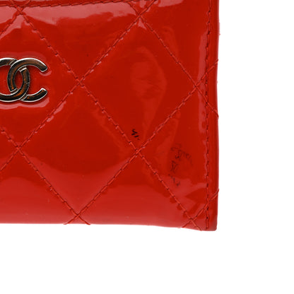 Chanel Patent Quilted Card Holder Red 8 of 10