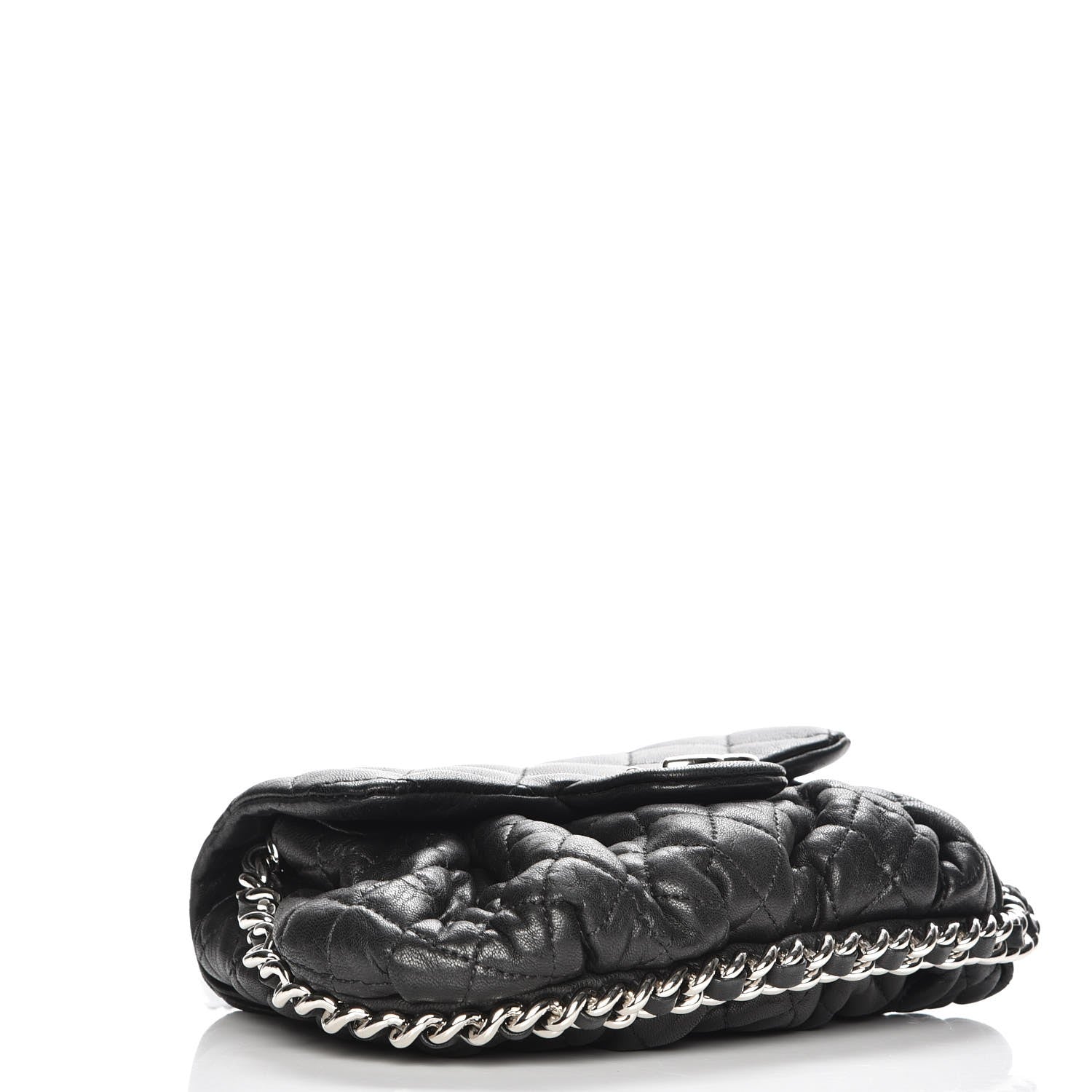 Chanel Washed Lambskin Quilted Mini Chain Around Flap Black 4 of 7