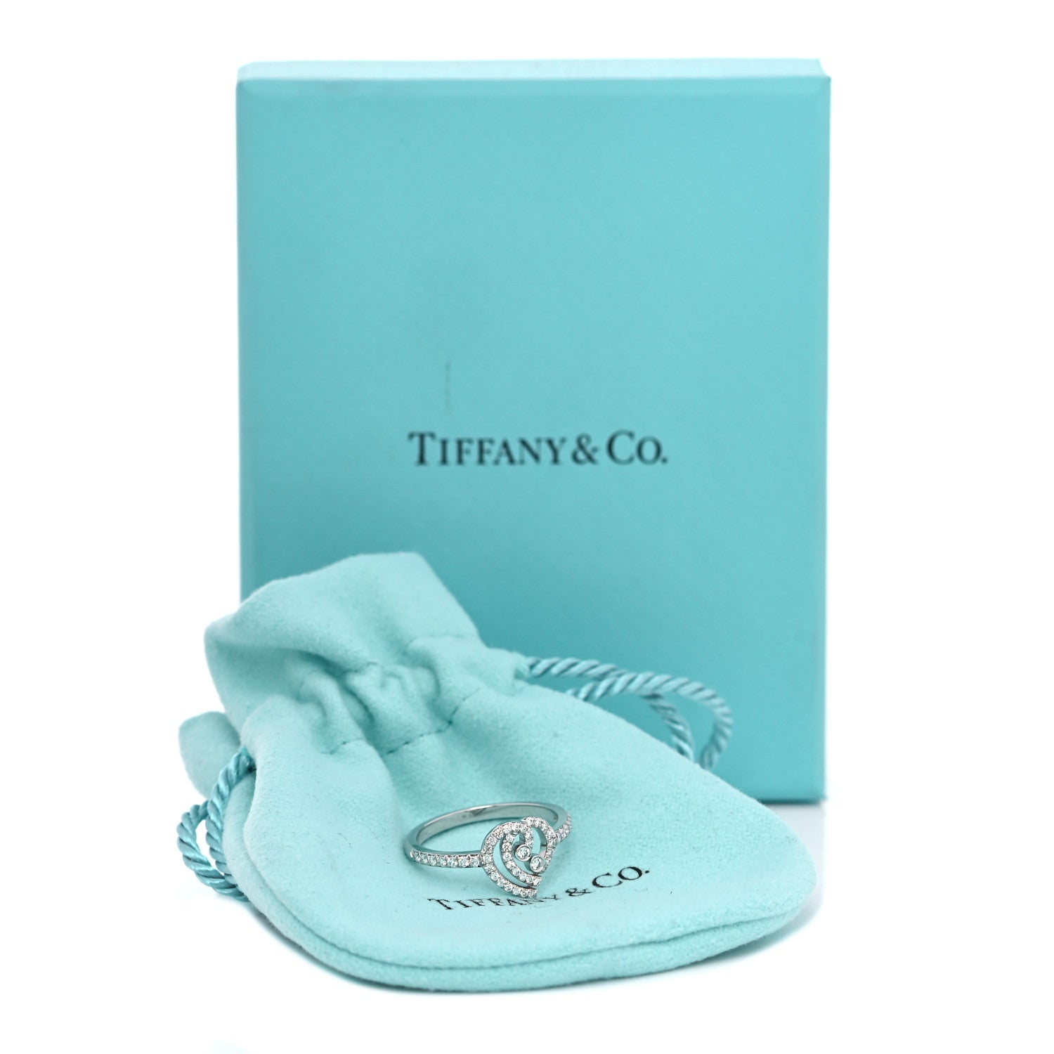 Tiffany Platinum Diamond Enchant Heart Ring 54 7 6 of 6