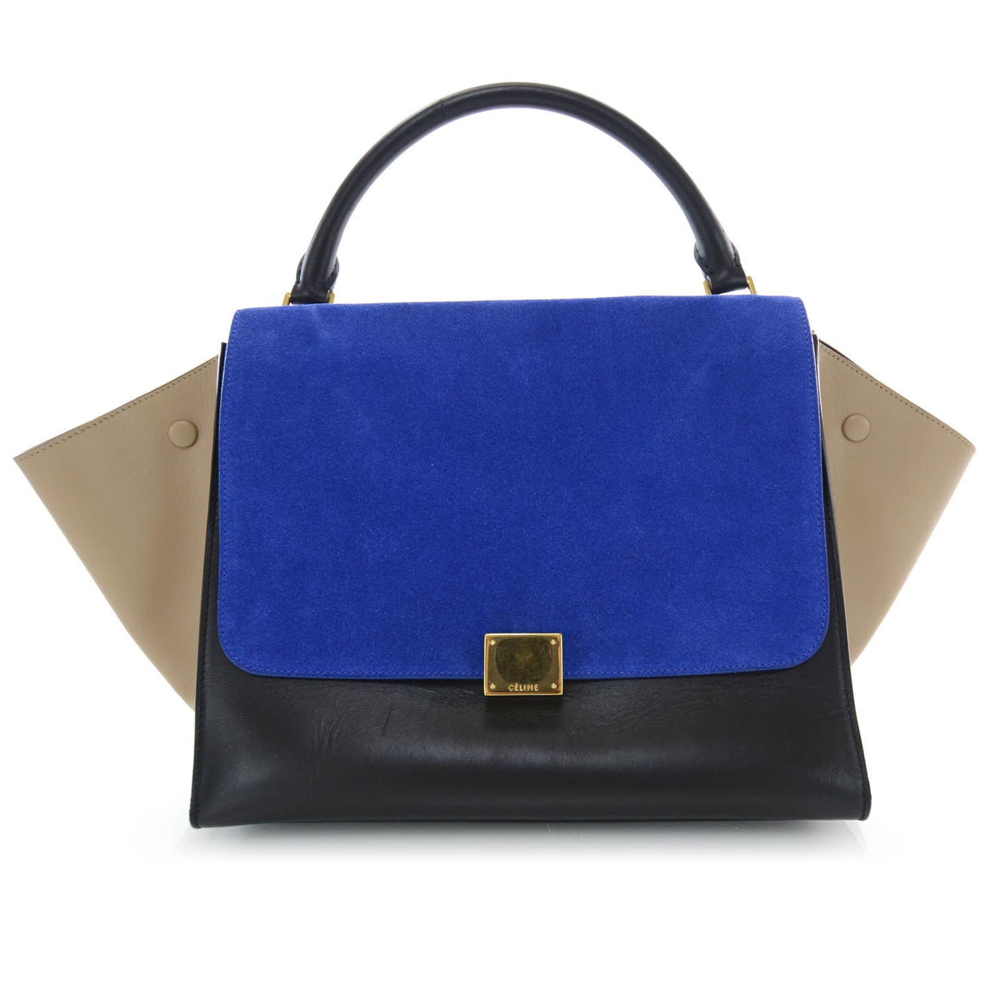 Calfskin and Suede Small Trapeze Tri-Color