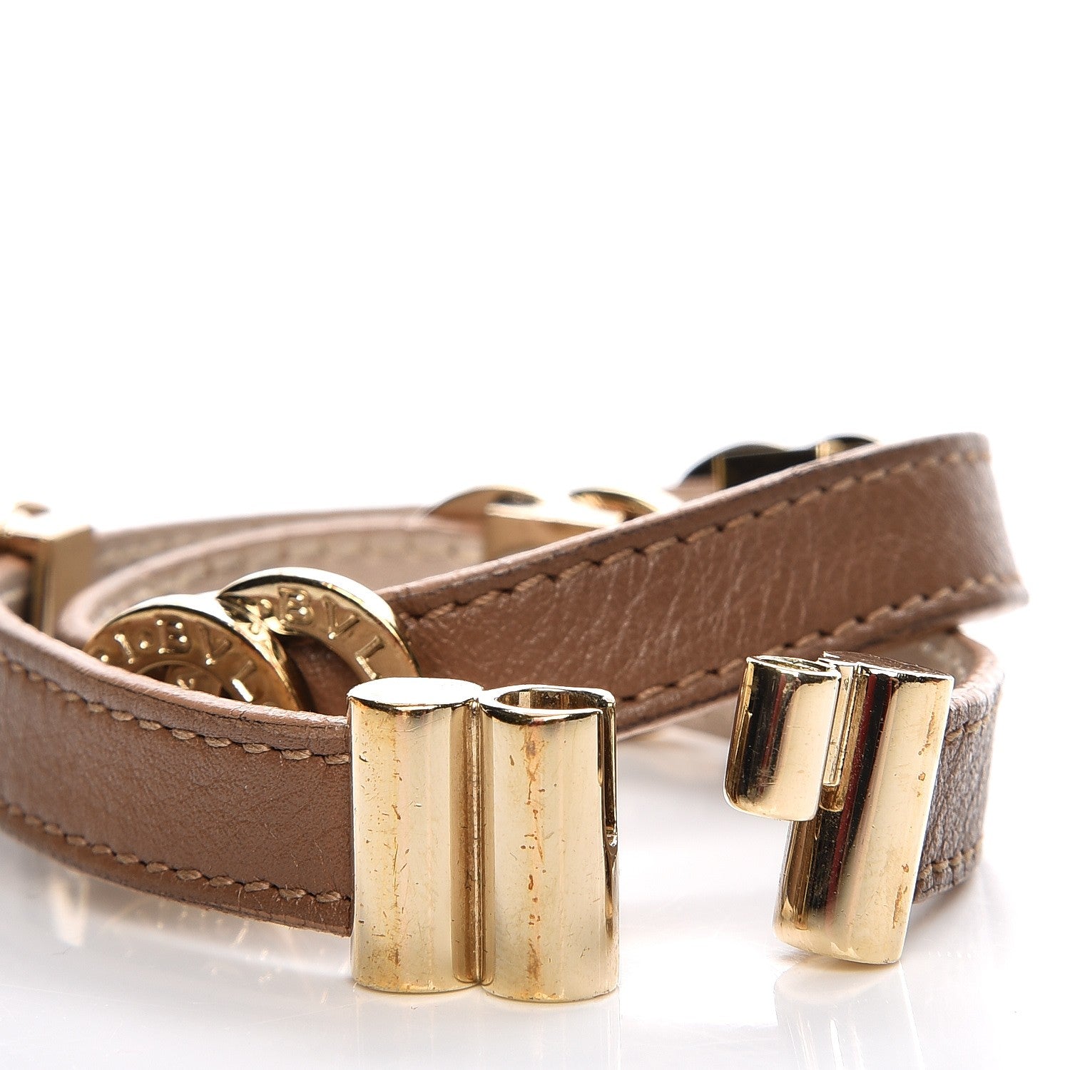 Bulgari Calfskin Double Coiled Bracelet M Brown 6 of 6