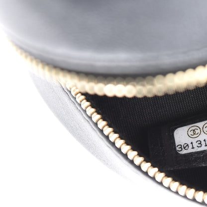 Chanel Iridescent Lambskin Quilted Pearl Round Clutch With Chain Black 9 of 11