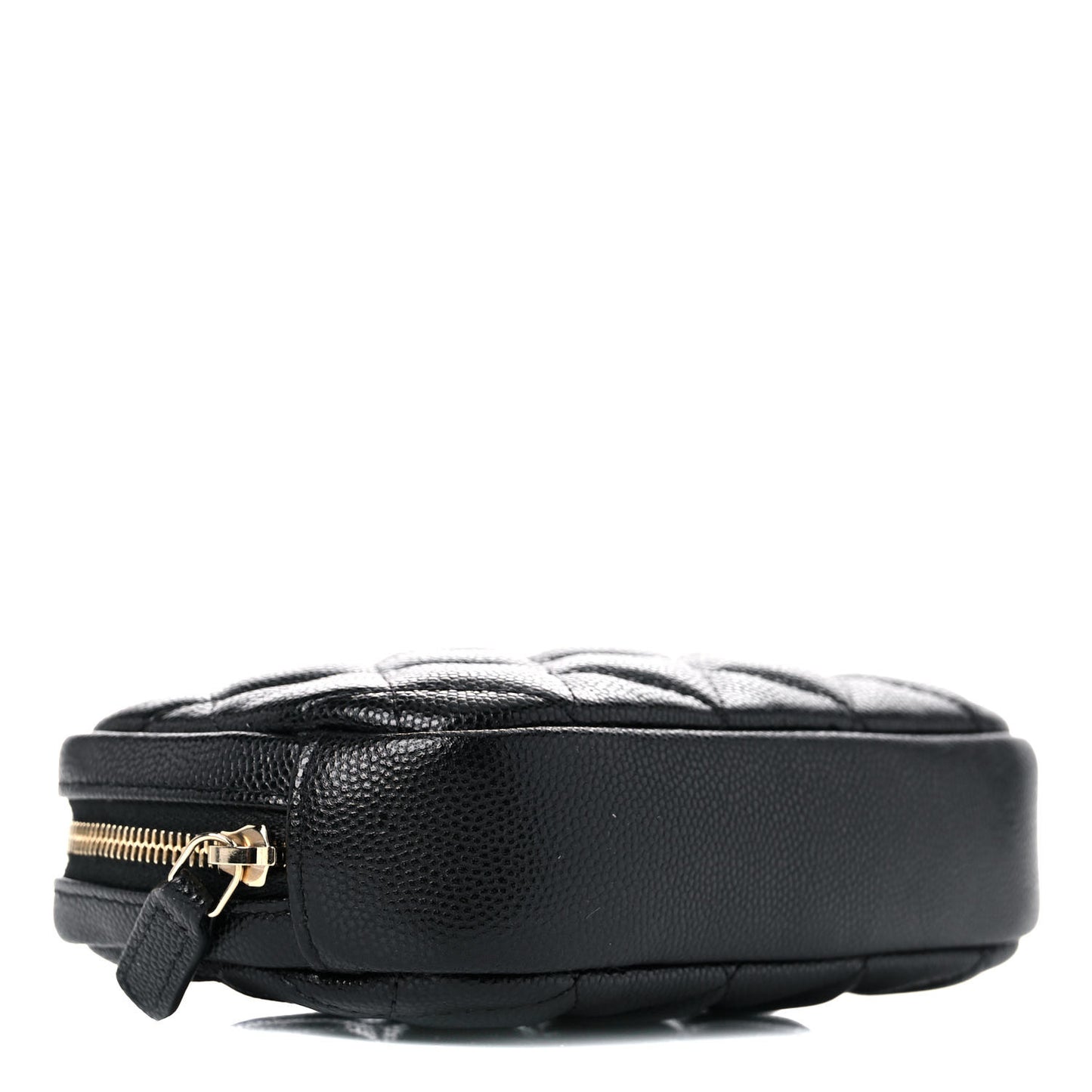 Caviar Quilted Small Curvy Pouch Cosmetic Case Black
