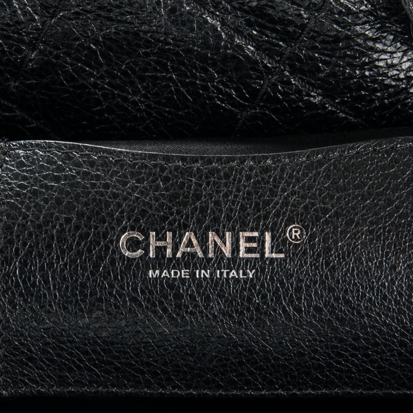 Glazed Calfskin Large On The Road Tote Black