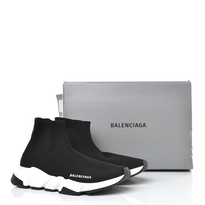Balenciaga Neoprene Knit Womens Speed Sneakers 40 Black White 10 of 10