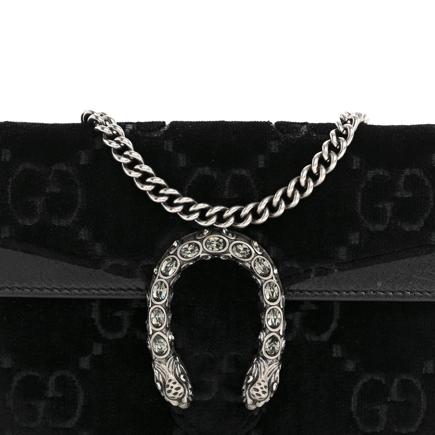 Velvet GG Monogram Super Mini Dionysus Shoulder Bag Black