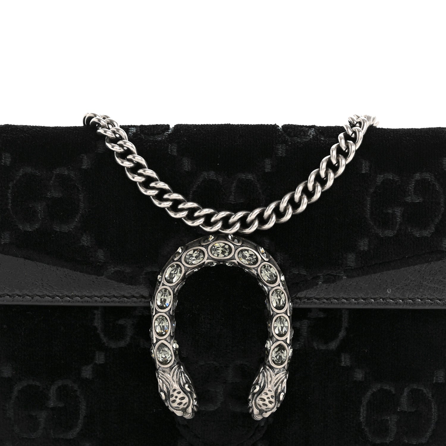Gucci Velvet GG Monogram Super Mini Dionysus Shoulder Bag Black 6 of 14