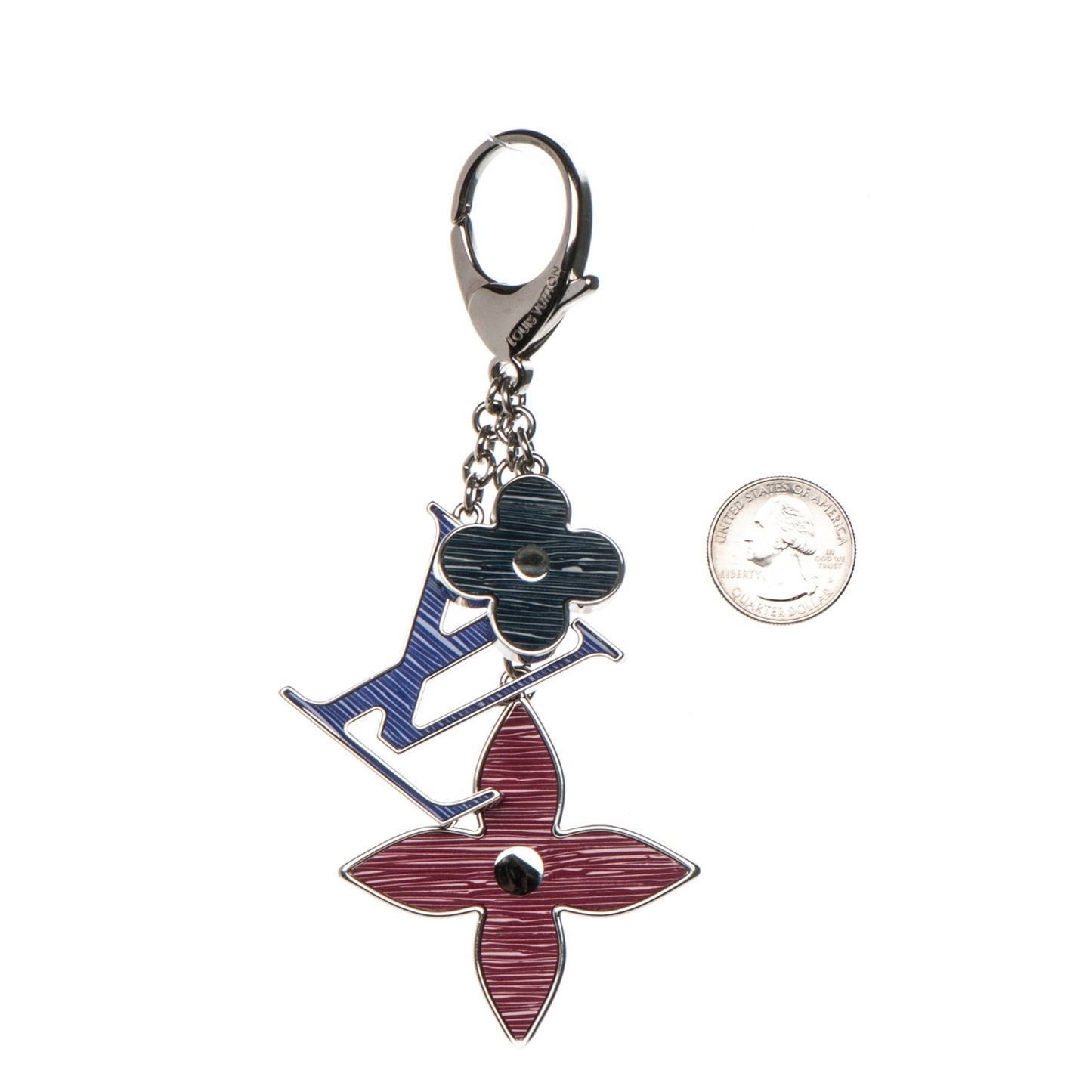 Fleur d Epi Bag Charm Figue Fuchsia Indigo