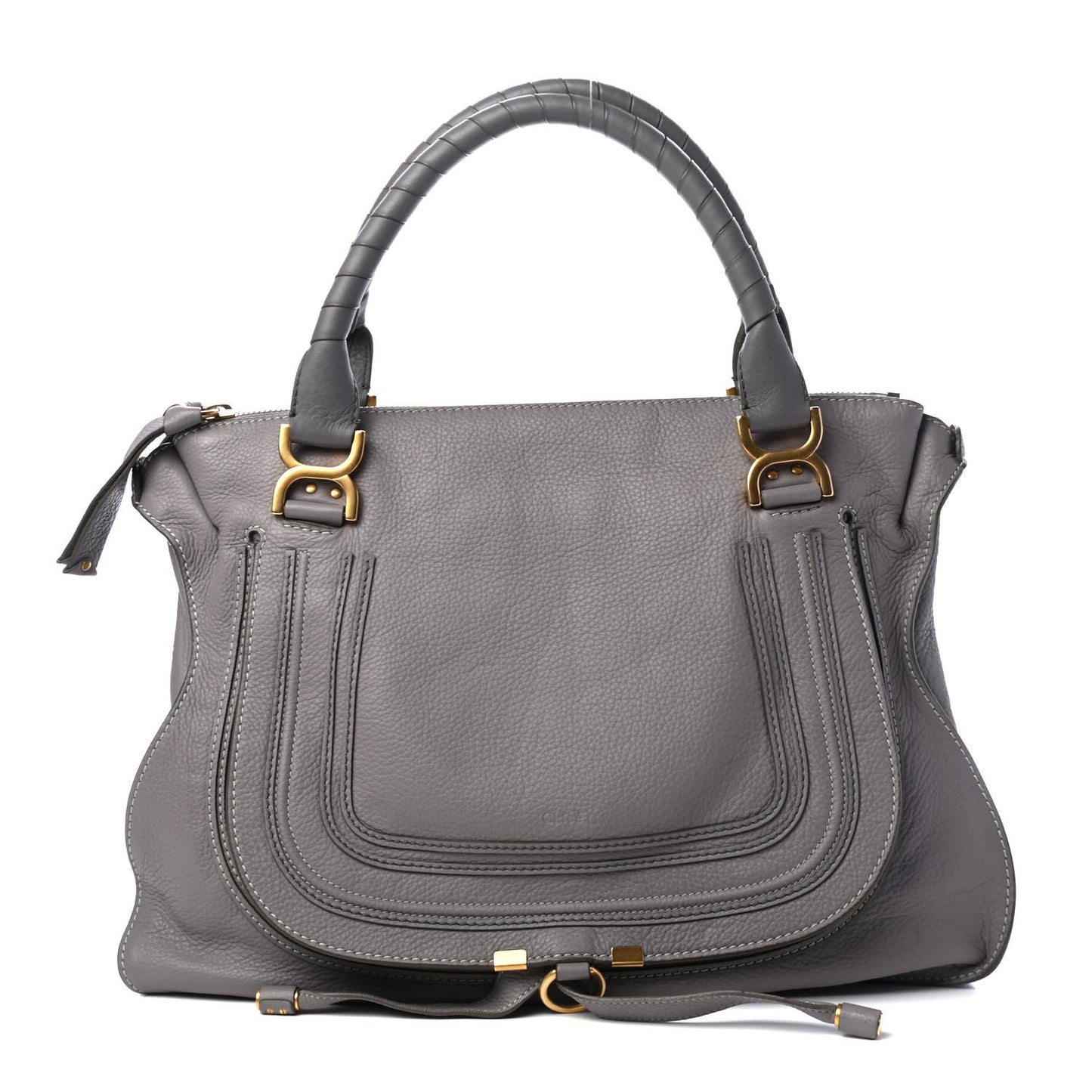Calfskin Large Marcie Satchel Cashmere Grey