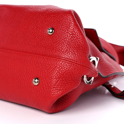 Salvatore Ferragamo Grained Calfskin Sofia Satchel Red 8 of 13