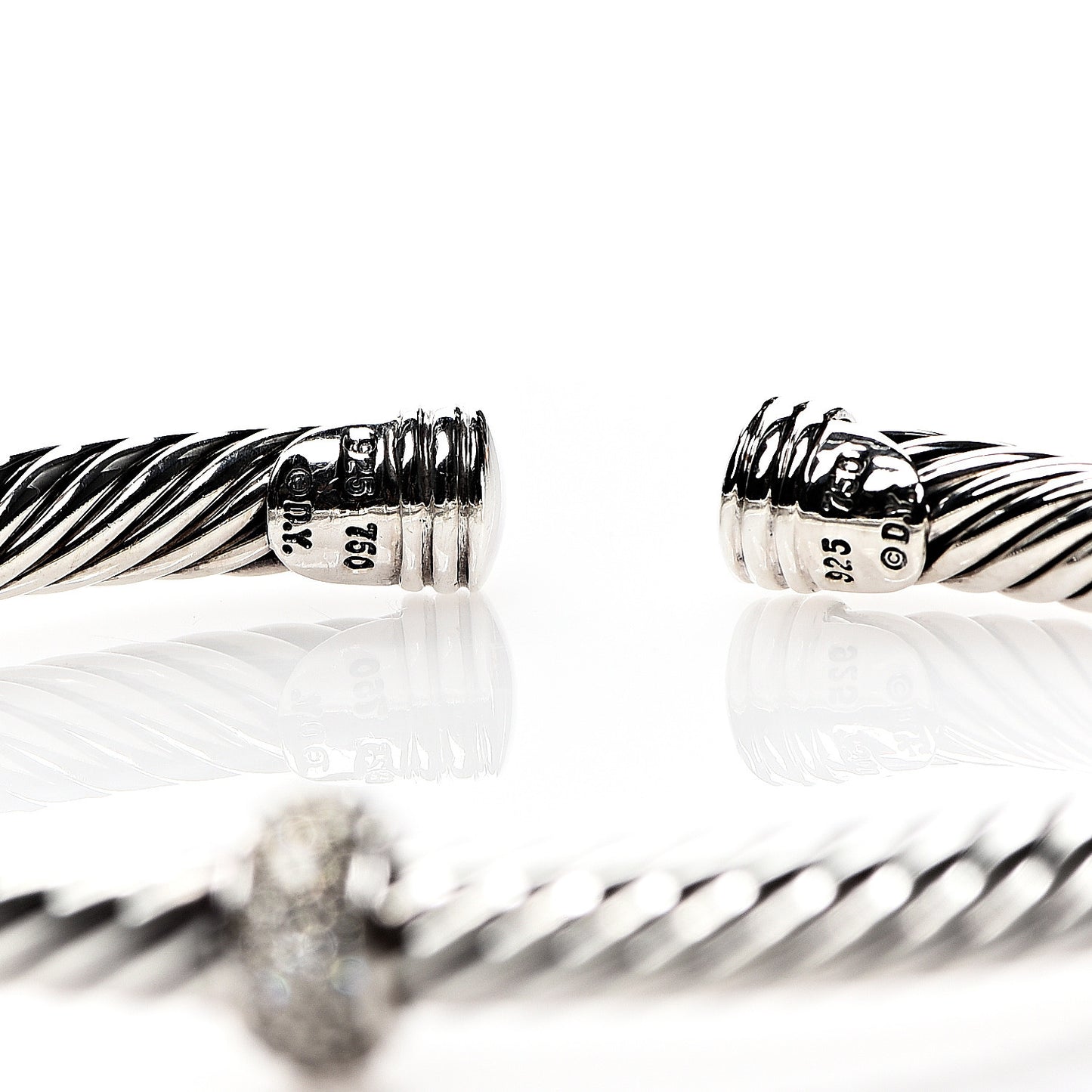 Sterling Silver Diamond 5mm Cable Classics Single Station Bracelet