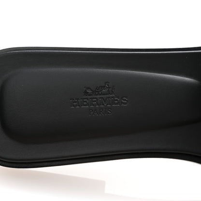Hermes Box Calfskin Oran Sandals 39 Black 8 of 10