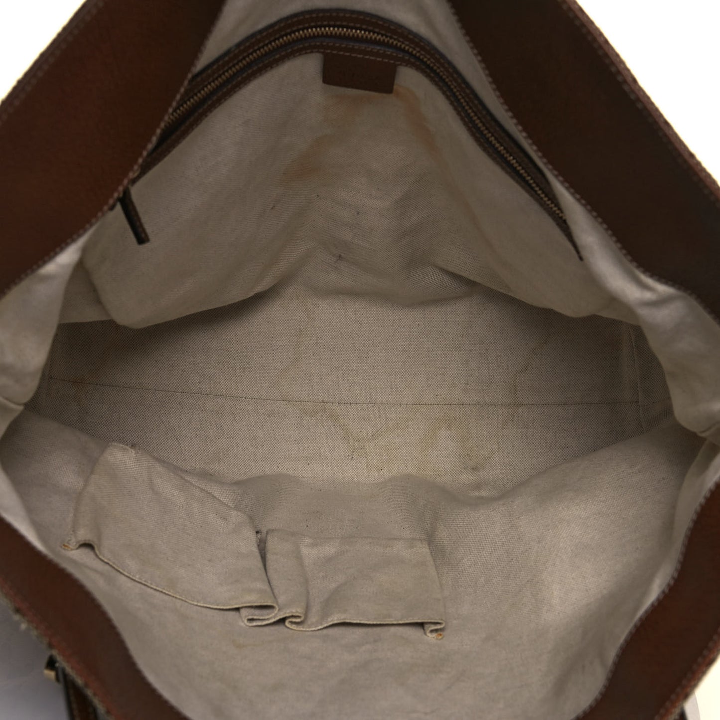 Monogram Large Bree Foldover Tote Beige Tabacco