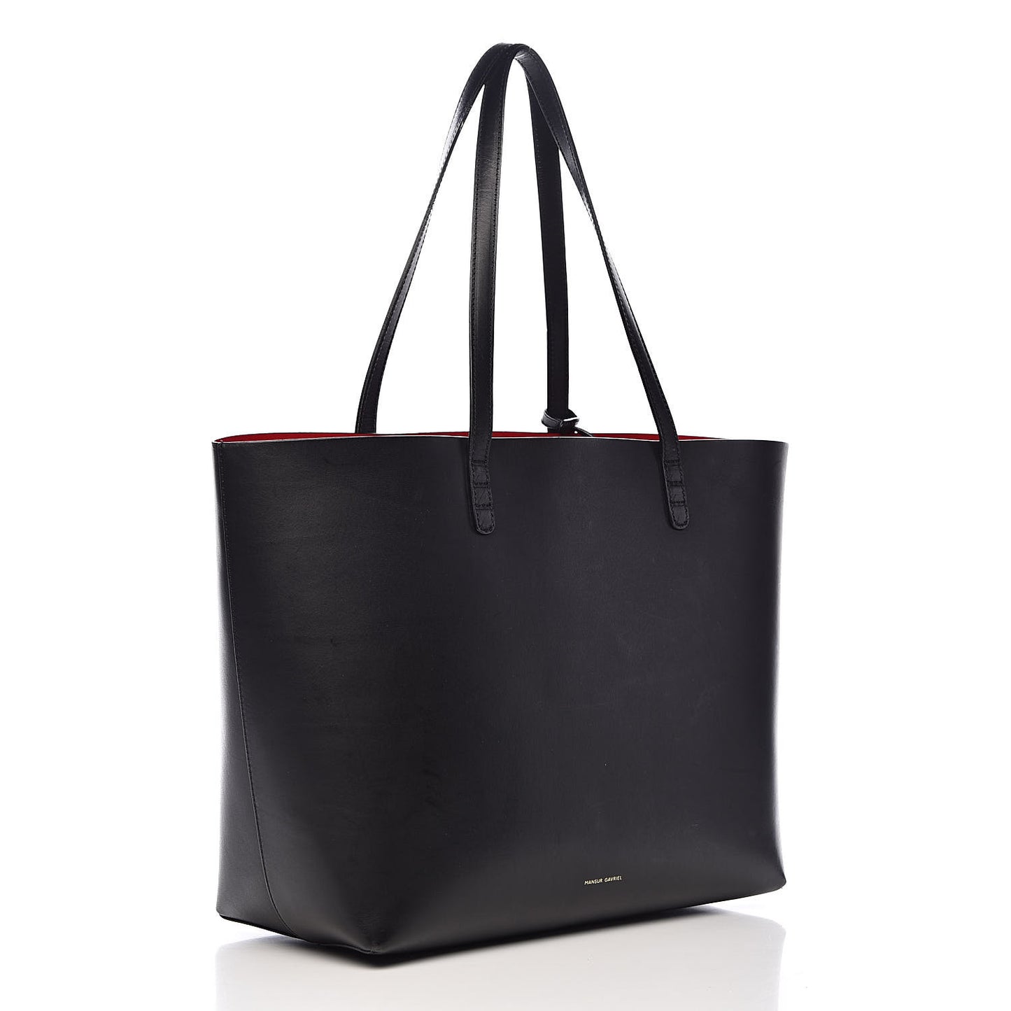 Calfskin Large Shopping Tote Black Flamma