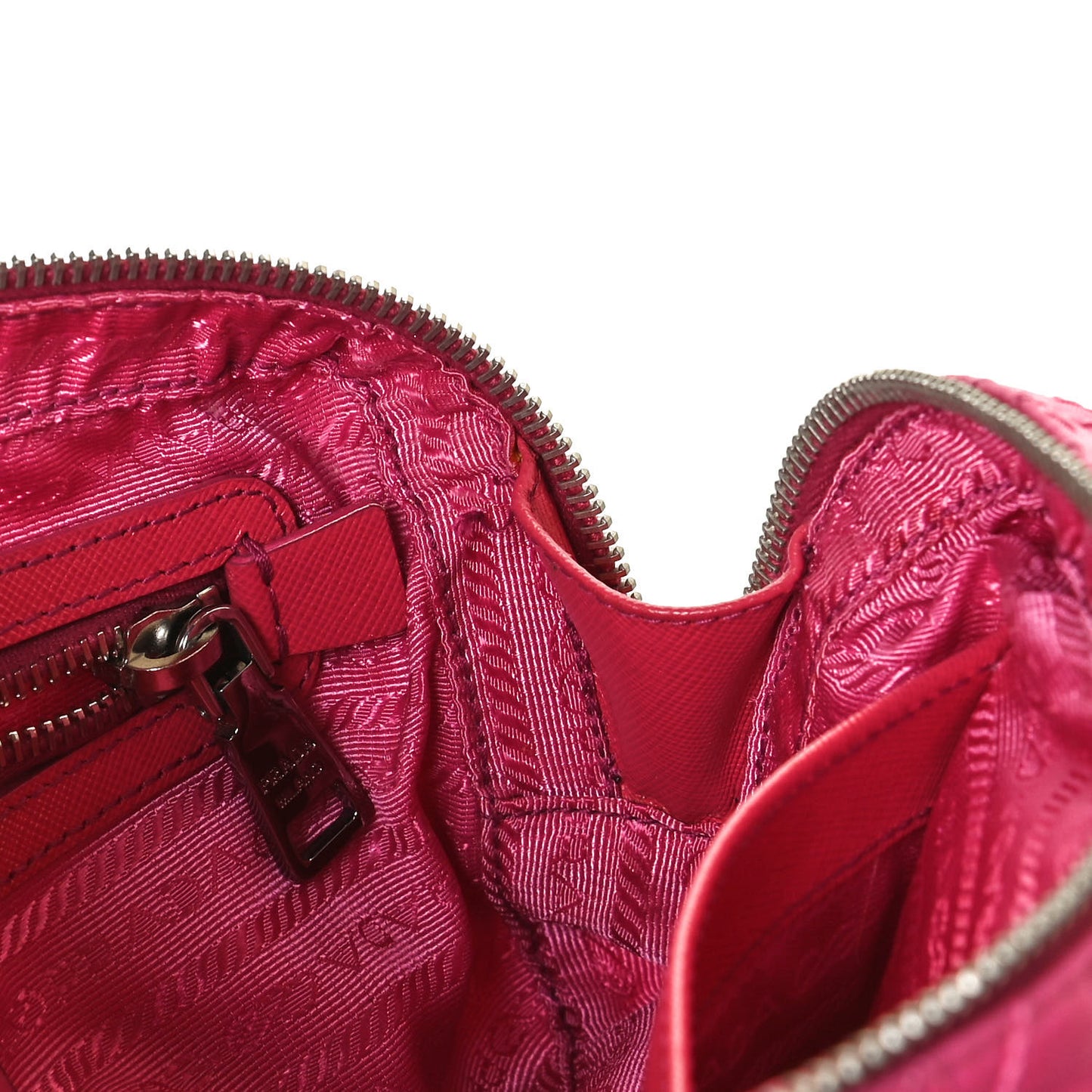 Nylon Tessuto Impuntu Quilted Shoulder Bag Fuxia