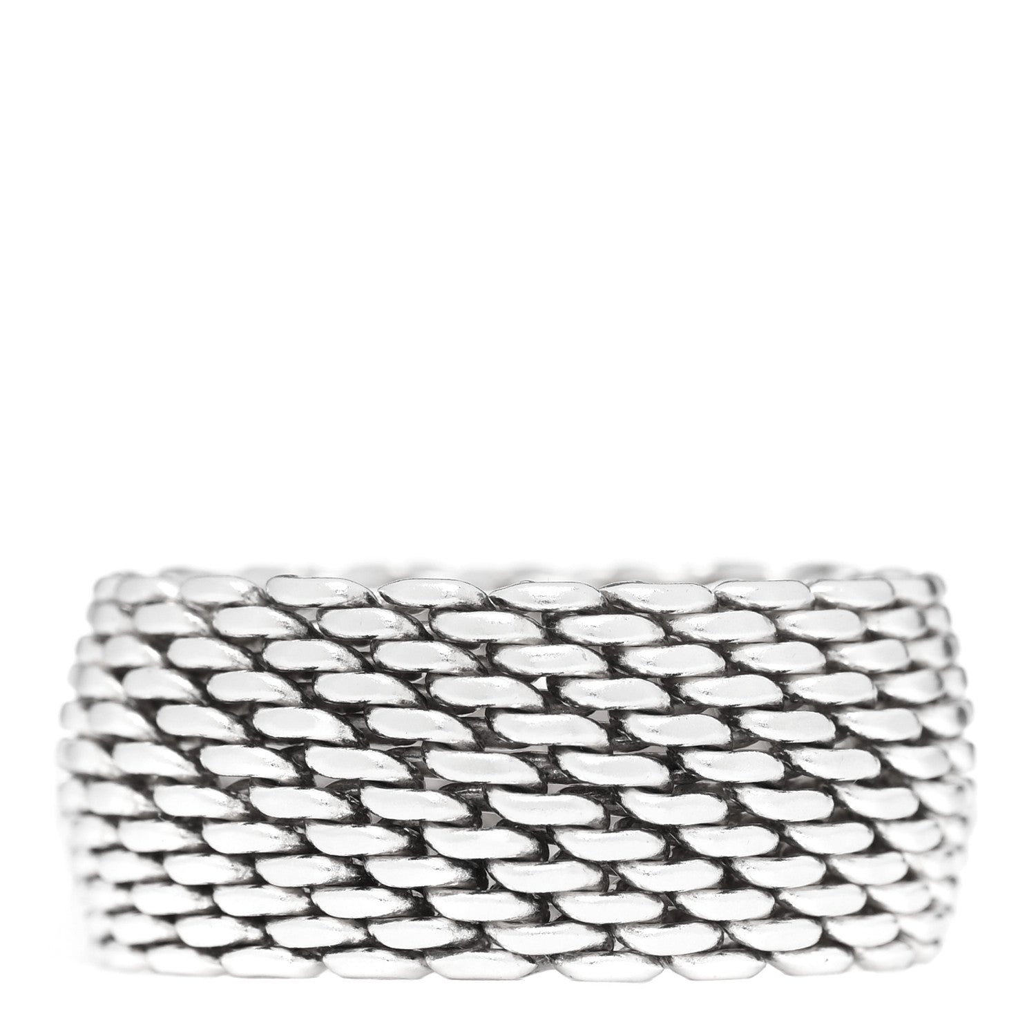 Tiffany Sterling Silver Somerset Mesh Ring 53 6.25 1 of 4