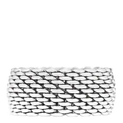 Tiffany Sterling Silver Somerset Mesh Ring 53 6.25 1 of 4