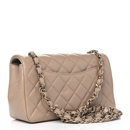 Chanel Lambskin Quilted Mini Rectangular Flap Dark Beige 2 of 5