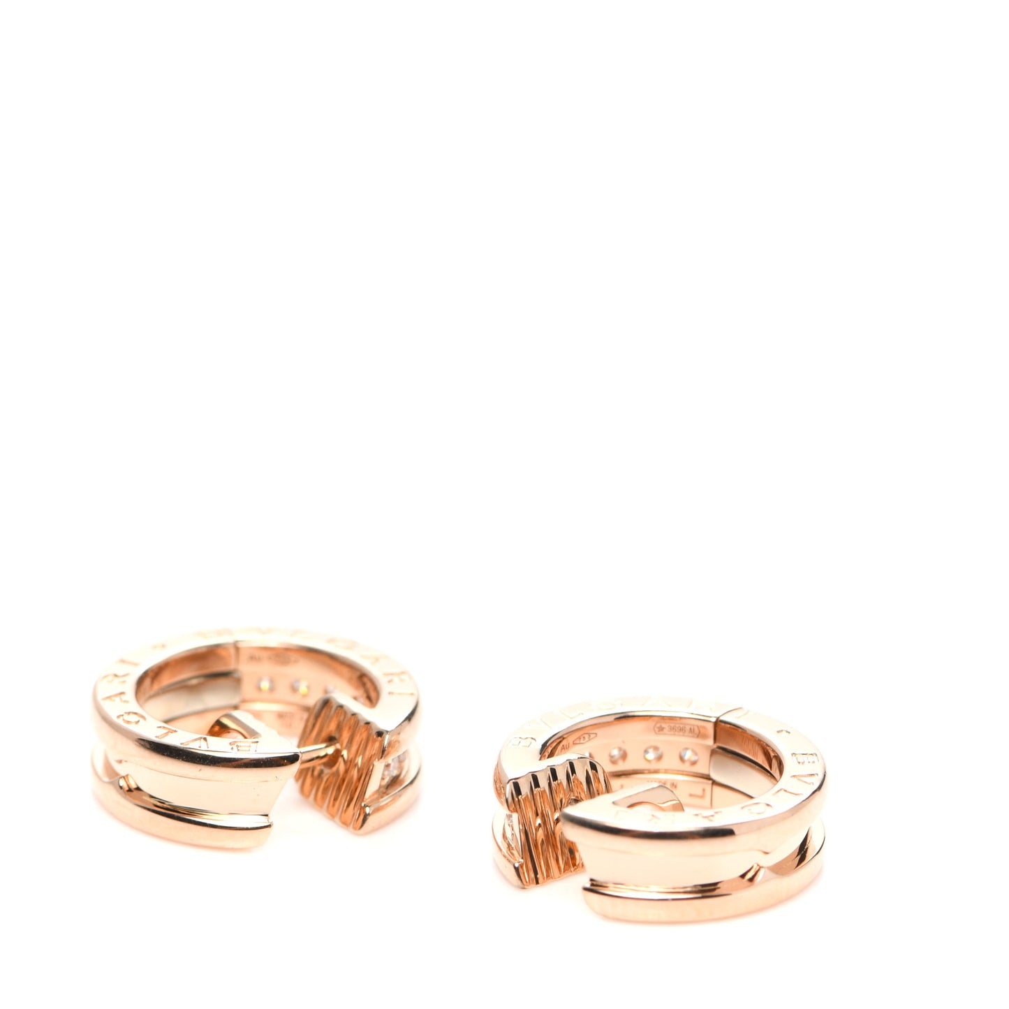 18K Rose Gold Diamond Small B.Zero1 Hoop Earrings
