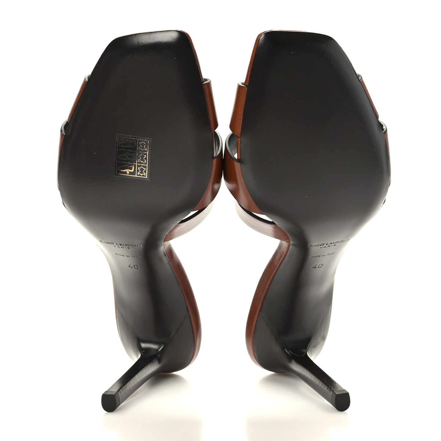 Calfskin Tribute 85 Slide Sandals 40 New Papaya