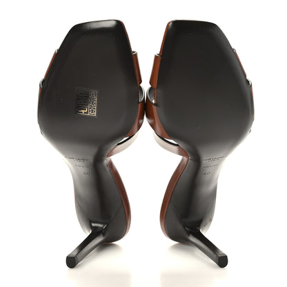 Saint Laurent Calfskin Tribute 85 Slide Sandals 40 New Papaya 5 of 9