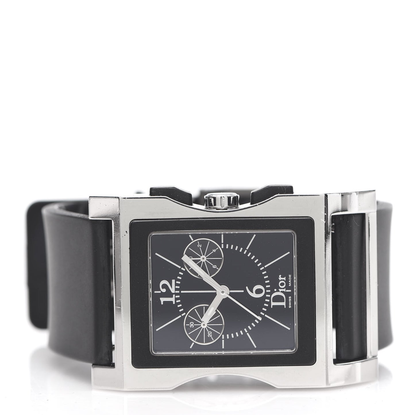 Stainless Steel Rubber 33mm Chris 47 Chronograph Quartz Watch Black