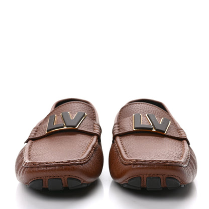 Louis Vuitton Calfskin Mens LV Loafers 10 Brown 2 of 9