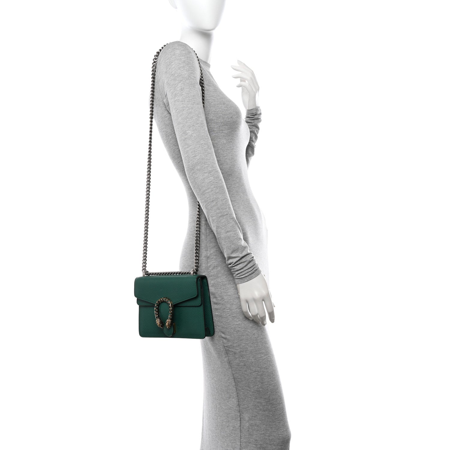 Gucci Calfskin Mini Dionysus Shoulder Bag Emerald 2 of 15