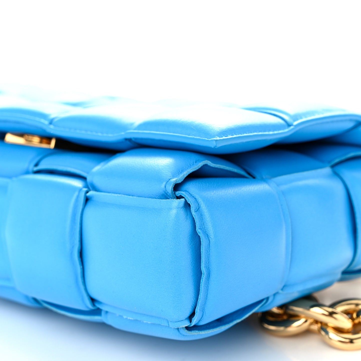 Lambskin Maxi Intrecciato Padded Chain Cassette Crossbody Bag Swimming Pool