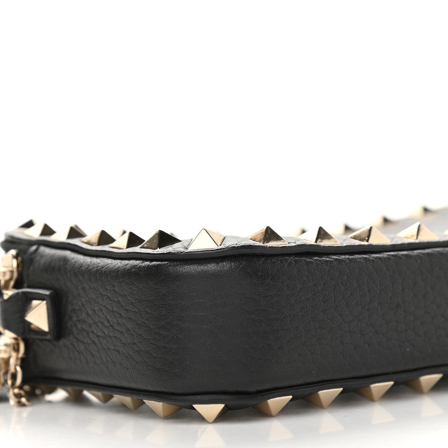 Valentino Garavani Pebbled Calfskin Rockstud Double Zip Camera Crossbody Bag Black 10 of 11