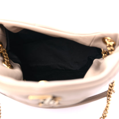 Saint Laurent Lambskin Quilted Small Loulou Puffer Monogram Chain Satchel Dark Beige 5 of 10